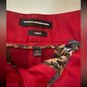 size 2, editor-style, Express Design, red pants